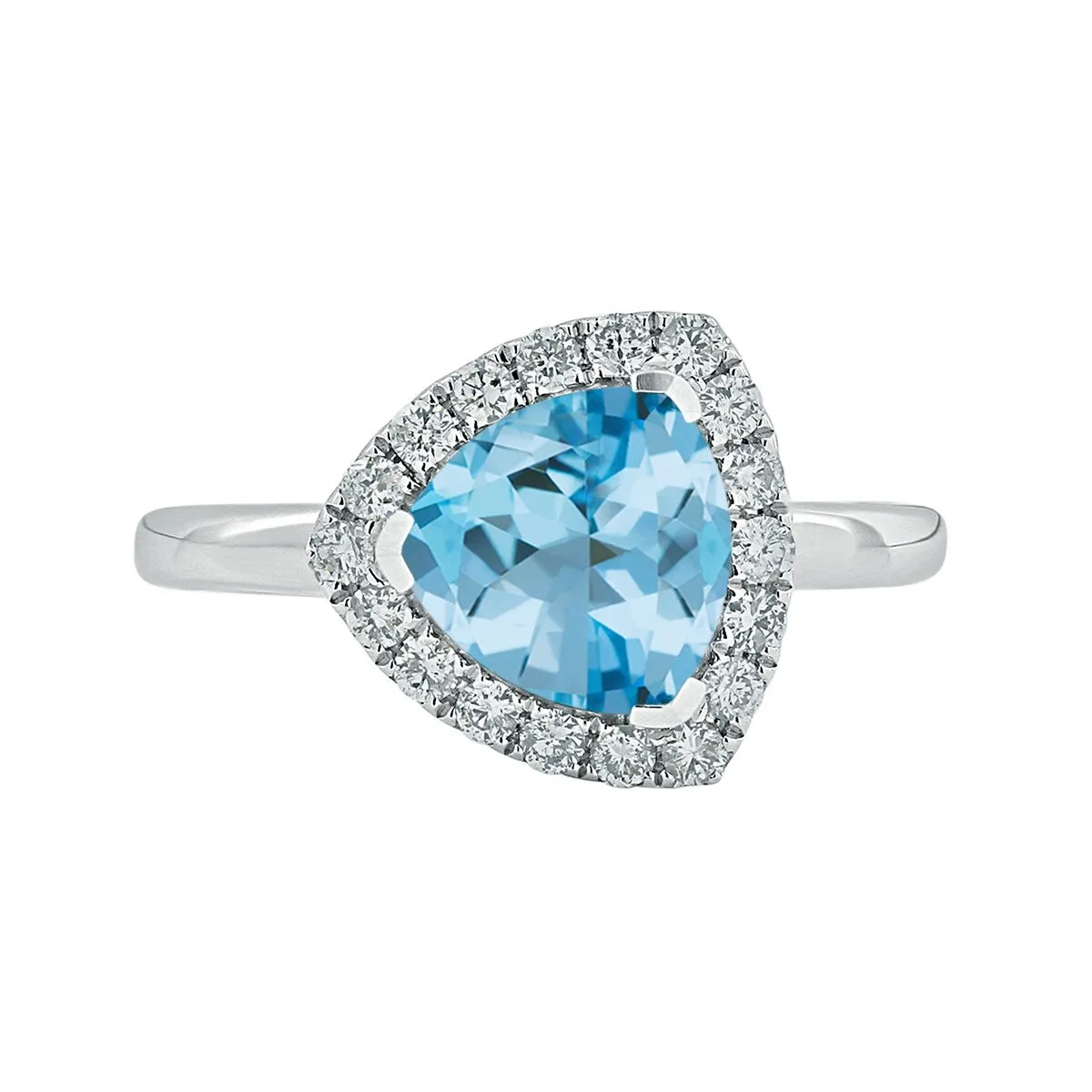 Auriya 2 1/8ct Trillion-cut Sky Blue Topaz 1/4cttw Halo Diamond Engagement Ring 14k Gold sold by Zulily product image thumbnail 2
