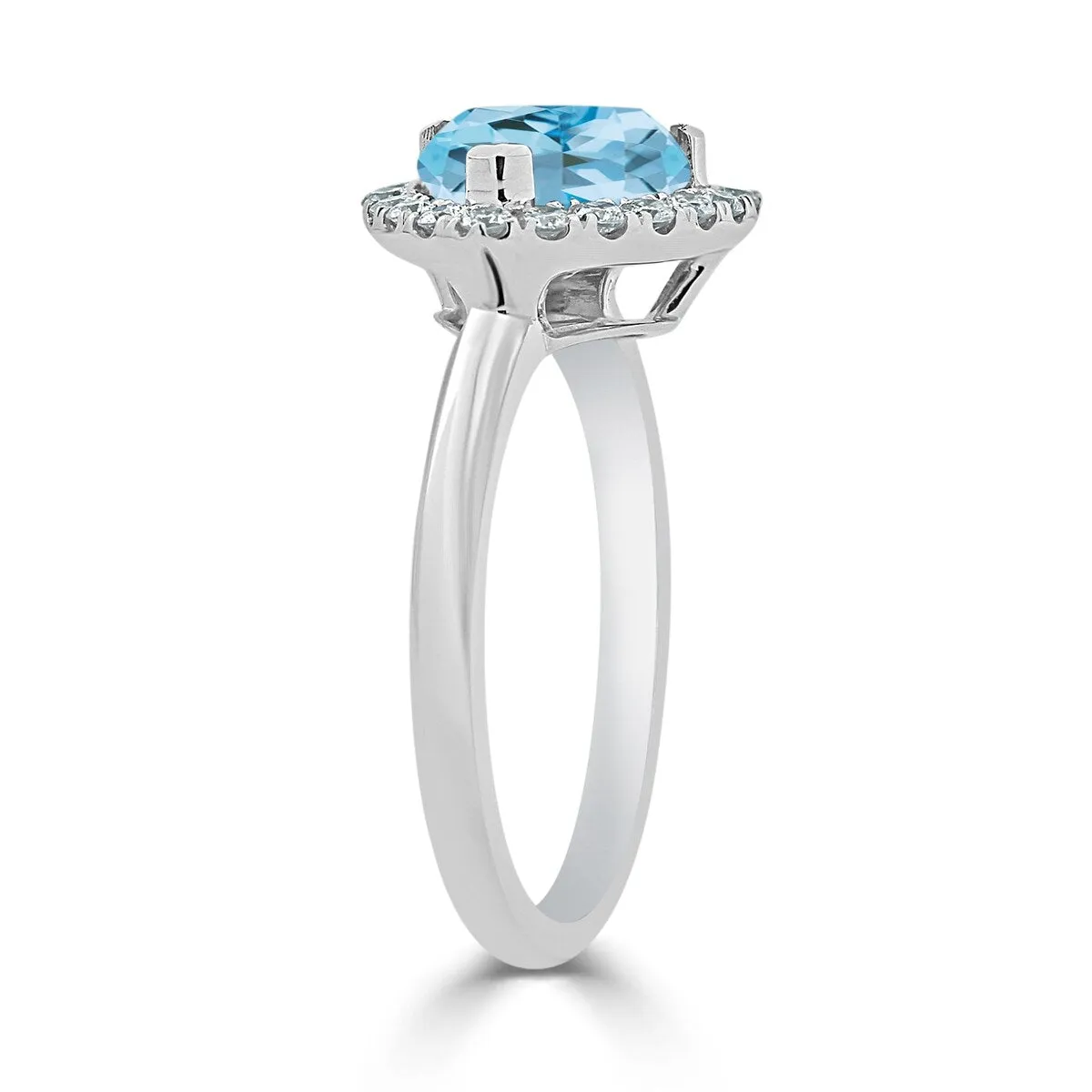 Auriya 2 1/8ct Trillion-cut Sky Blue Topaz 1/4cttw Halo Diamond Engagement Ring 14k Gold sold by Zulily product image thumbnail 4