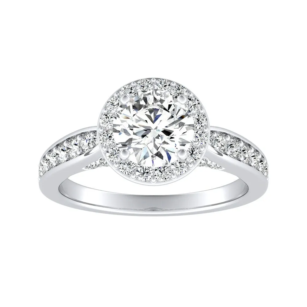 Auriya 14k Gold 2ct Round Moissanite Halo Diamond Engagement Ring 1/2cttw sold by Zulily