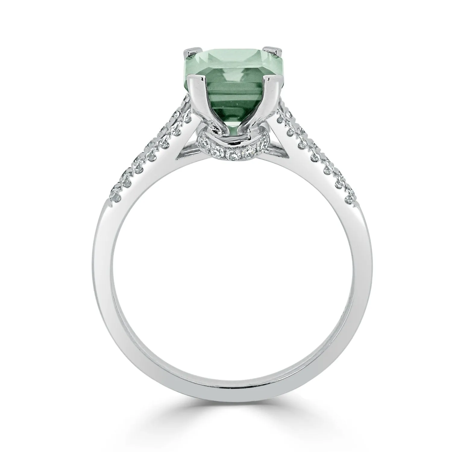 Auriya 1 1/4ct Fancy Emerald-cut Green Amethyst and Diamond Engagement Ring 1/4ctw 14k Gold sold by Zulily product image thumbnail 5