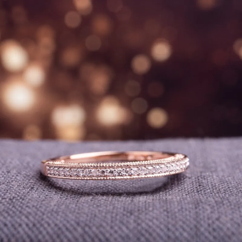 Miadora 10k Rose Gold 1/10ct TDW Diamond Stackable Anniversary Band sold by Zulily