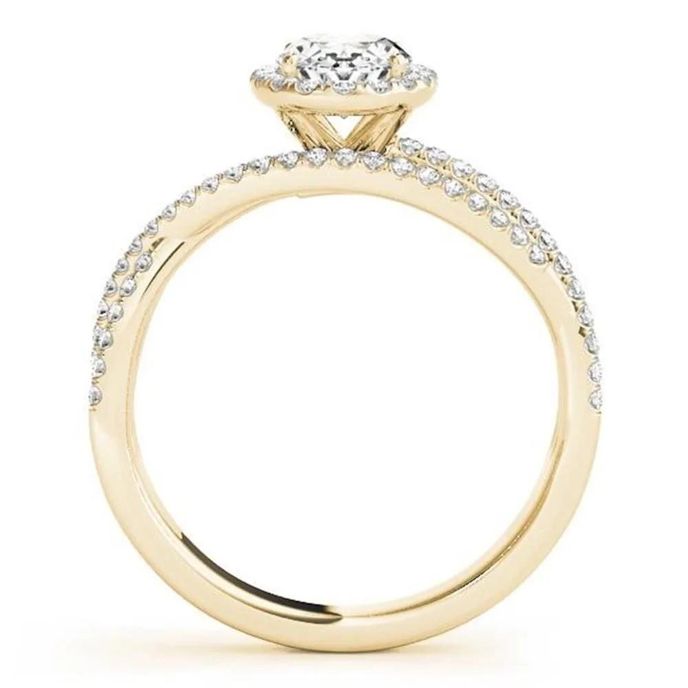 Auriya 14k Gold 1 carat Round Moissanite and 3/8ctw Halo Diamond Engagement Ring sold by Zulily product image thumbnail 5