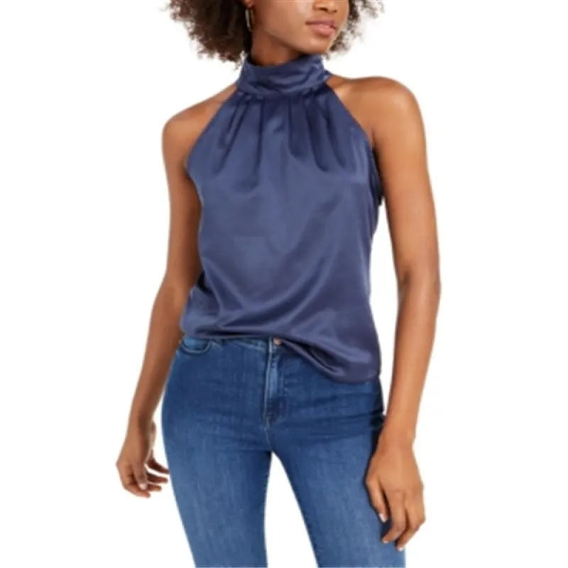 Kendall Kylie Women's Satin Halter Top Blue Size X-Small sold by Zulily