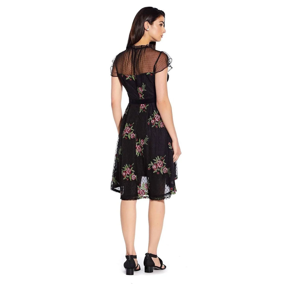 Adrianna Papell Women's Floral Embroidered Dress Black Size 4 sold by Zulily product image thumbnail 2