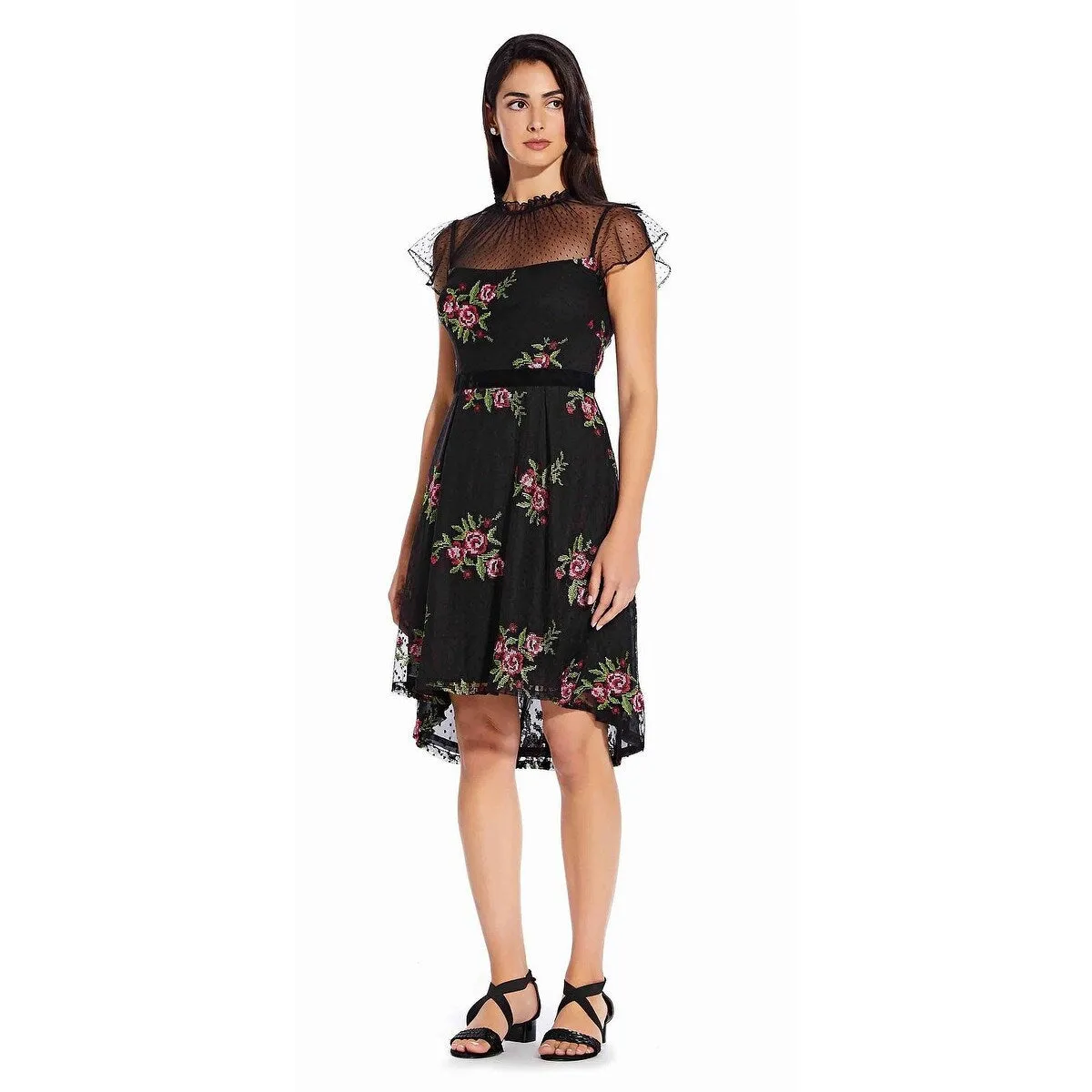 Adrianna Papell Women's Floral Embroidered Dress Black Size 4 sold by Zulily product image thumbnail 3