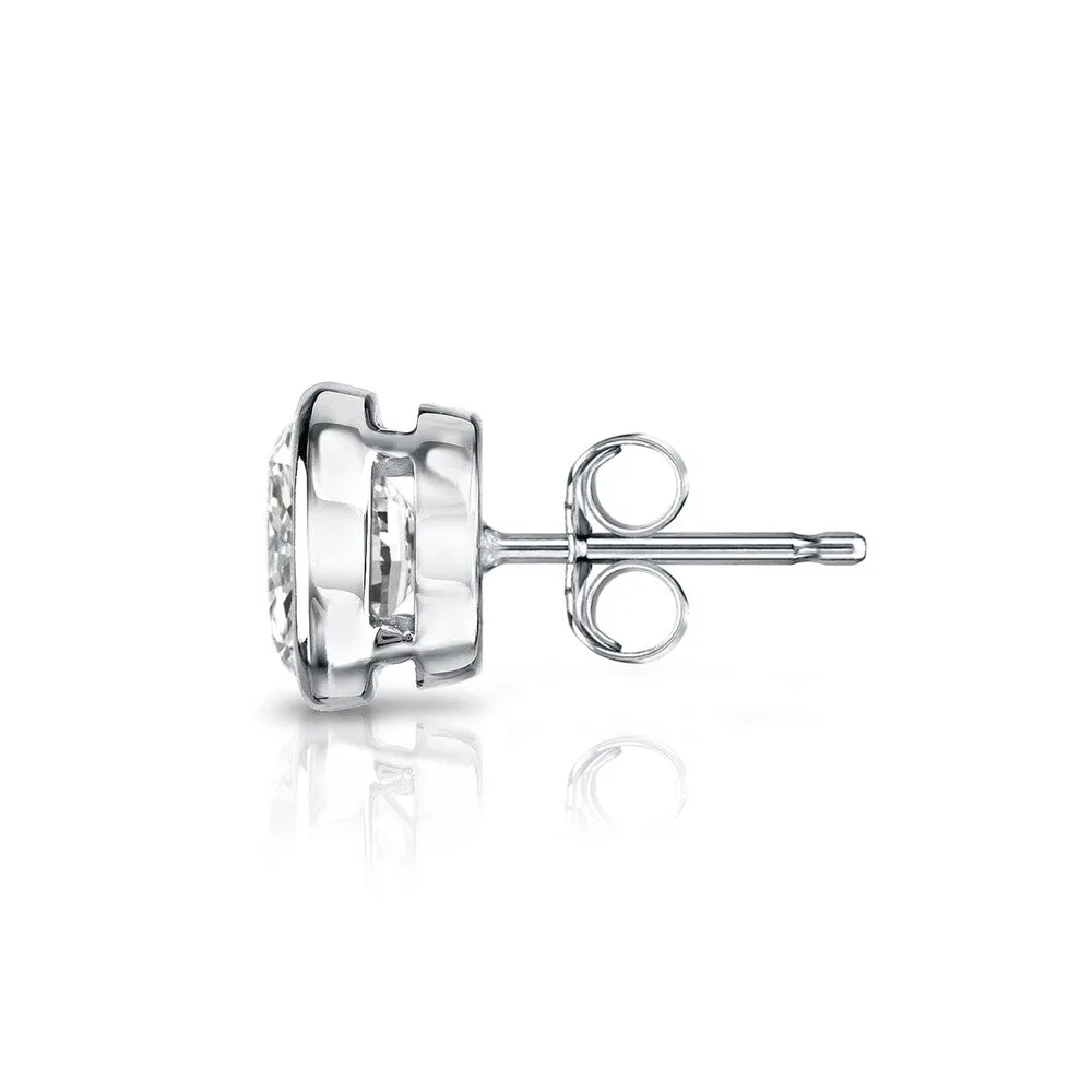 Auriya 14k Gold 1ct TDW Bezel-Set Round SINGLE STUD (1) Diamond Earring sold by Zulily product image thumbnail 5
