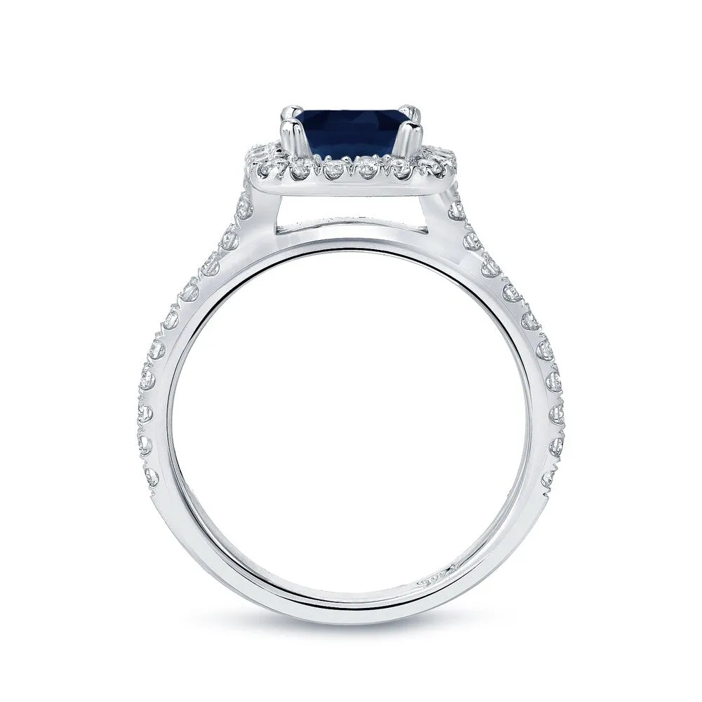 Auriya 14k Gold 1ct Blue Sapphire Halo Diamond Engagement Ring 2/5cttw sold by Zulily product image thumbnail 5