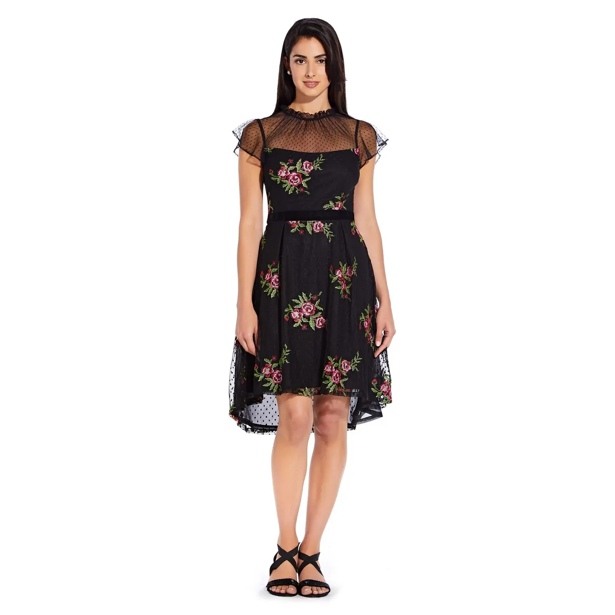 Adrianna Papell Women's Floral Embroidered Dress Black Size 4 sold by Zulily product image thumbnail 4
