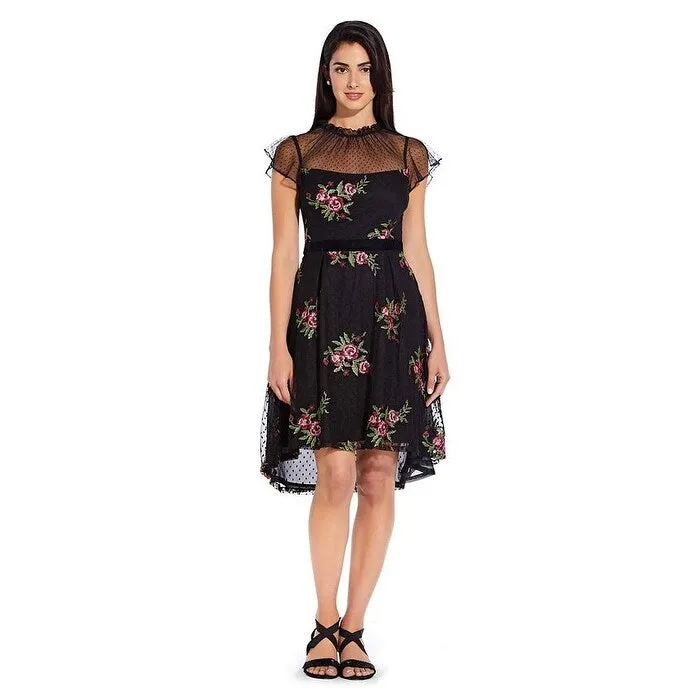 Adrianna Papell Women's Floral Embroidered Dress Black Size 4 sold by Zulily