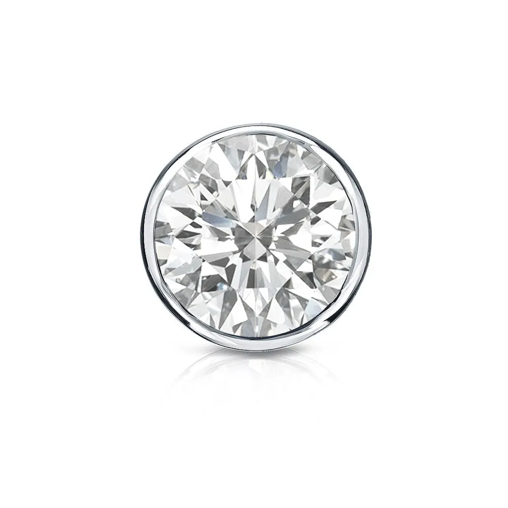 Auriya 14k Gold 1ct TDW Bezel-Set Round SINGLE STUD (1) Diamond Earring sold by Zulily product image thumbnail 4