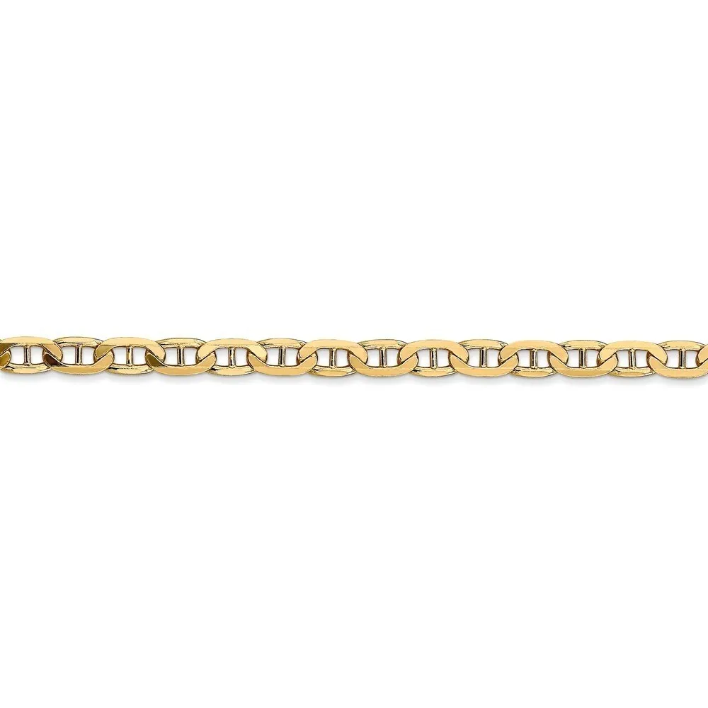 Curata 14k Yellow Gold 9" or 10" 3.75mm Concave Mariner Anchor Chain Anklet sold by Zulily product image thumbnail 4