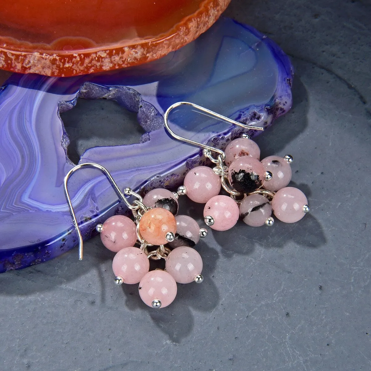 Pink Opal Cluster Style Earring sold by Zulily