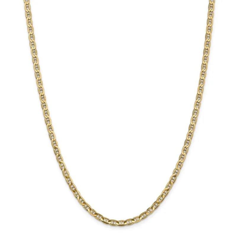 Curata 14k Yellow Gold 9" or 10" 3.75mm Concave Mariner Anchor Chain Anklet sold by Zulily