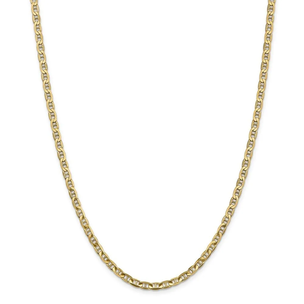 Curata 14k Yellow Gold 9" or 10" 3.75mm Concave Mariner Anchor Chain Anklet sold by Zulily