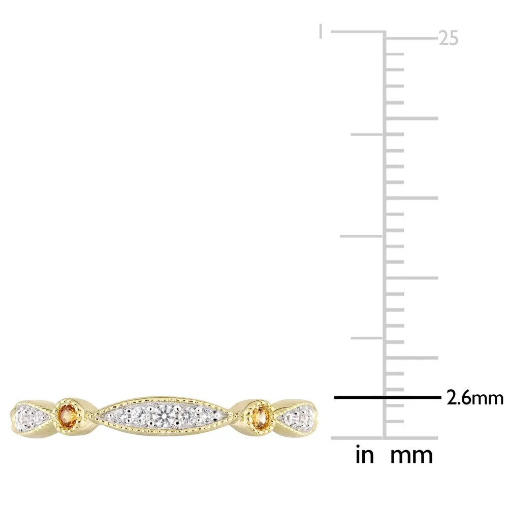 Miadora Yellow Plated Sterling Silver Created Yellow and Created White Sapphire Anniversary Band sold by Zulily product image thumbnail 4
