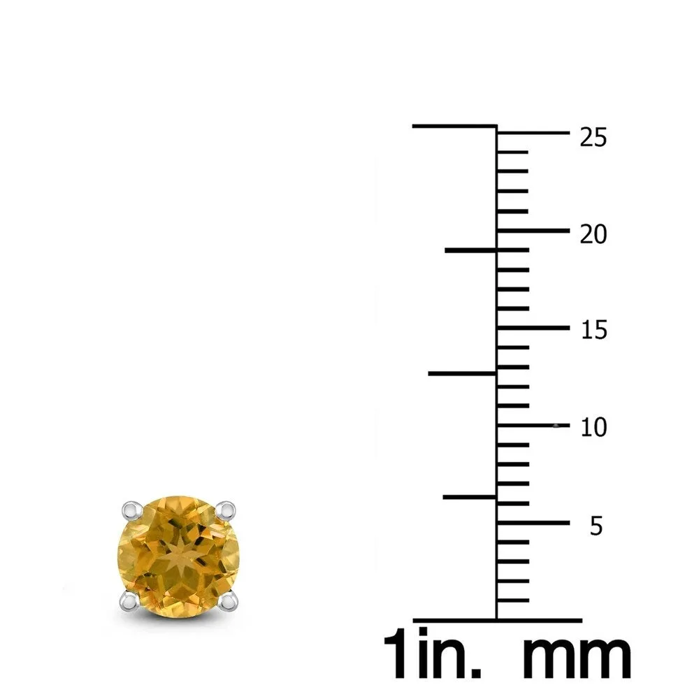 14K White Gold 7MM Round Citrine Earrings sold by Zulily product image thumbnail 2