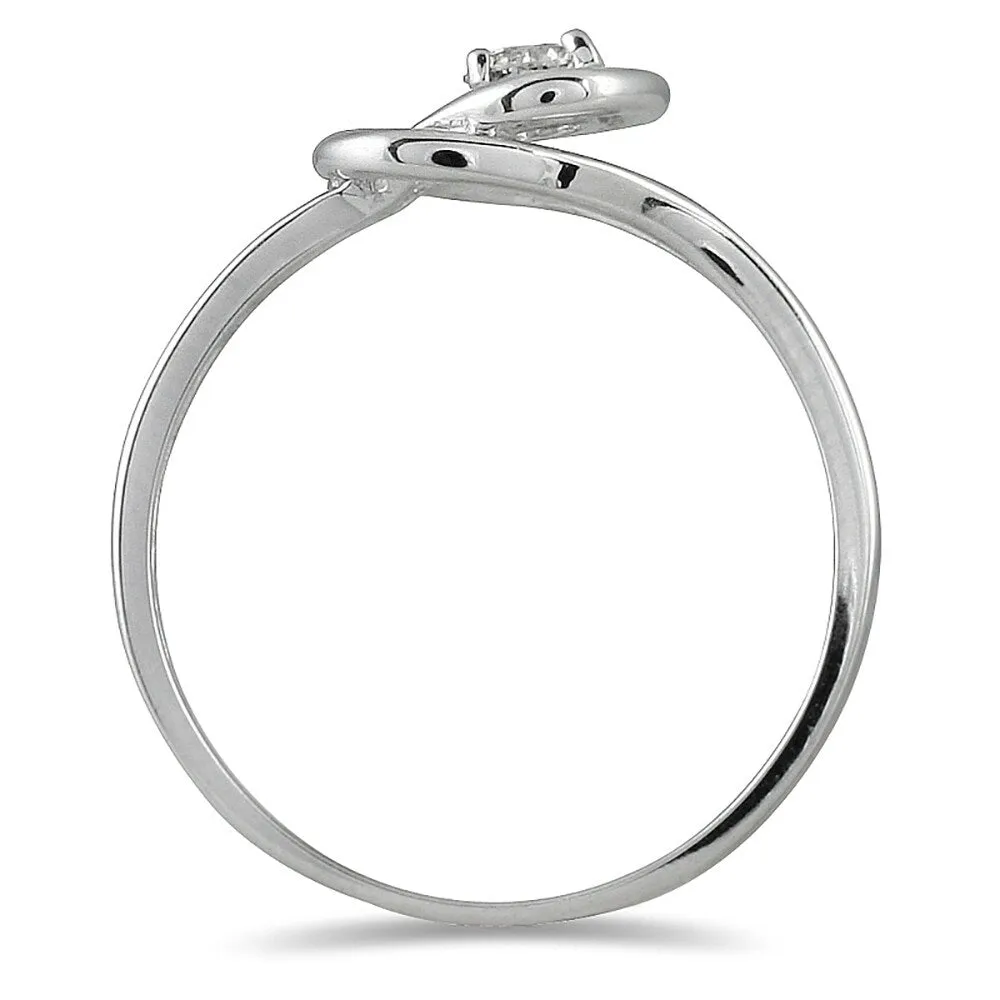 1/6 Carat Diamond Love Knot Ring in 10K White Gold sold by Zulily product image thumbnail 2