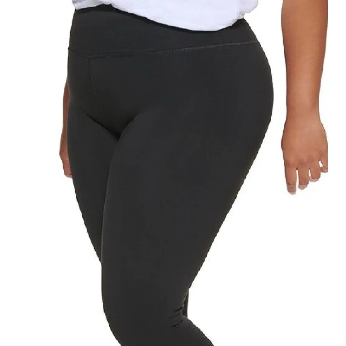DKNY Women's High Waisted Full Length Logo Leggings Black Size 1X sold by Zulily product image thumbnail 2