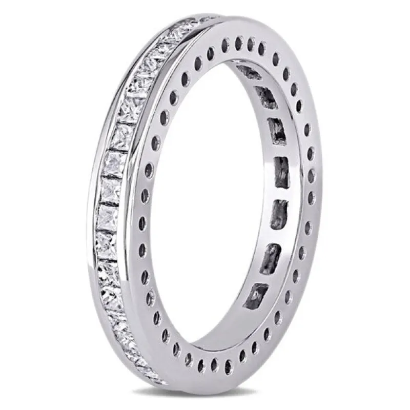 Miadora Signature Collection 14k White Gold 1ct TDW Princess Cut Diamond Band sold by Zulily