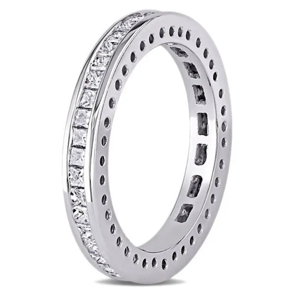 Miadora Signature Collection 14k White Gold 1ct TDW Princess Cut Diamond Band sold by Zulily
