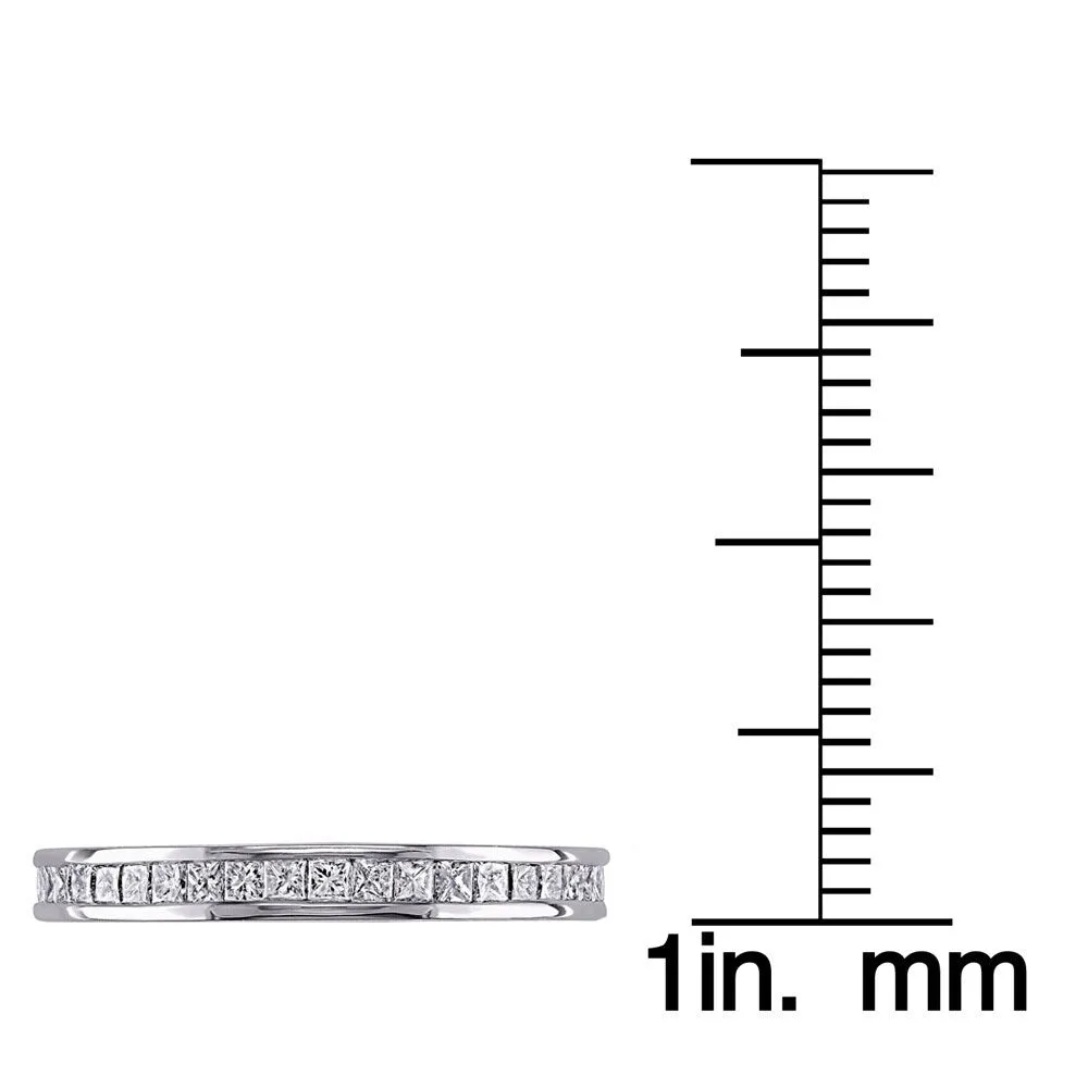 Miadora Signature Collection 14k White Gold 1ct TDW Princess Cut Diamond Band sold by Zulily product image thumbnail 2