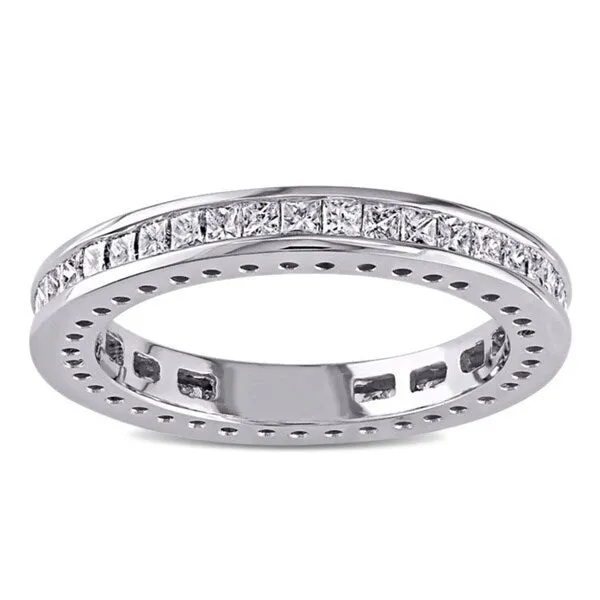 Miadora Signature Collection 14k White Gold 1ct TDW Princess Cut Diamond Band sold by Zulily product image thumbnail 3