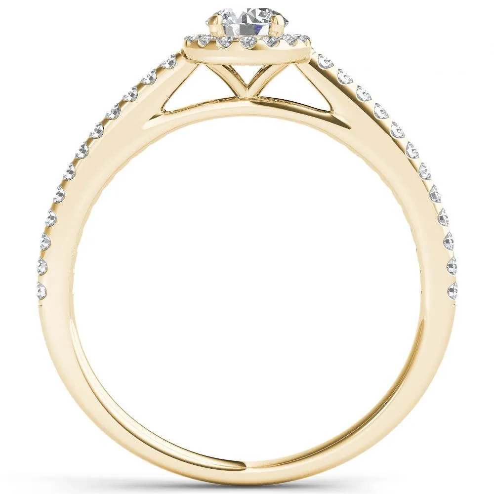 De Couer IGI Certified 14k Yellow Gold 1/2ct TDW Diamond Halo Engagement Ring sold by Zulily product image thumbnail 3