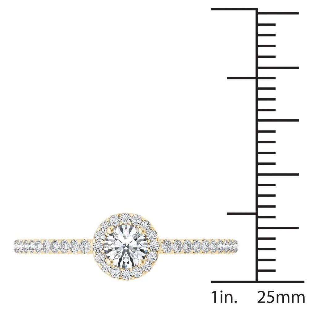 De Couer IGI Certified 14k Yellow Gold 1/2ct TDW Diamond Halo Engagement Ring sold by Zulily product image thumbnail 4
