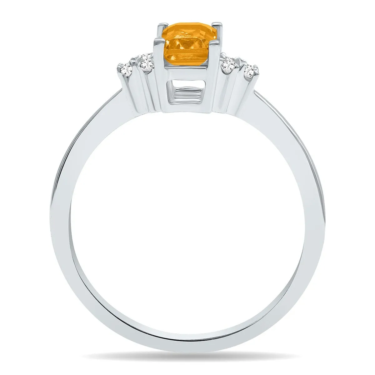 Citrine and Diamond Regal Ring in 10K White Gold sold by Zulily product image thumbnail 2
