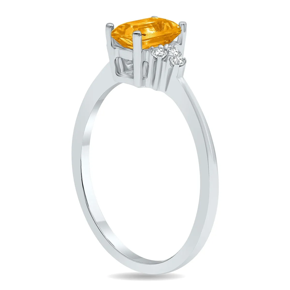 Citrine and Diamond Regal Ring in 10K White Gold sold by Zulily product image thumbnail 3