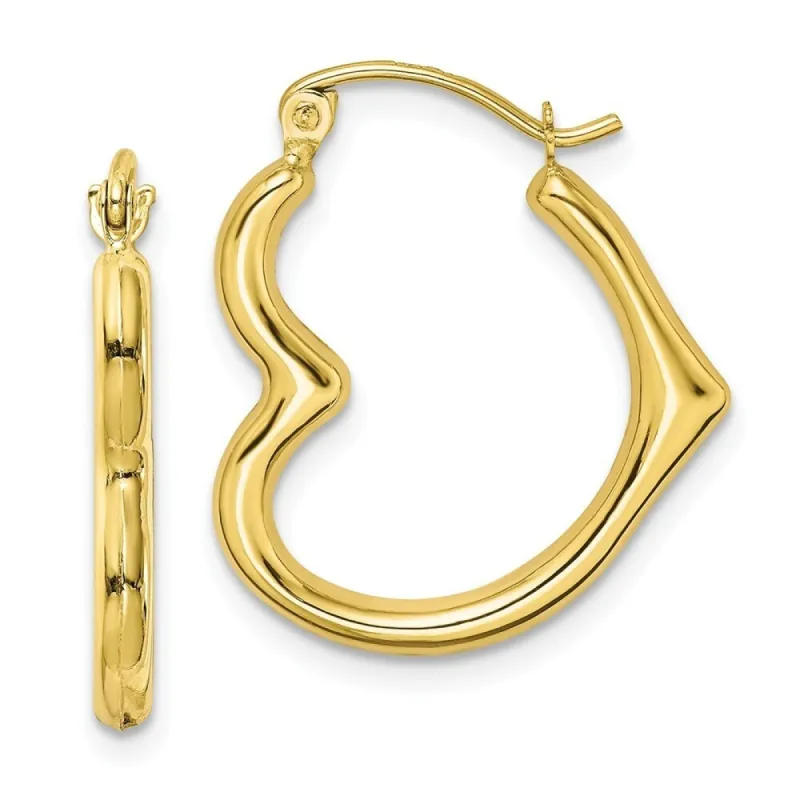 Curata 10k Yellow Gold 22x3mm Sideways Heart Hoop Earrings sold by Zulily
