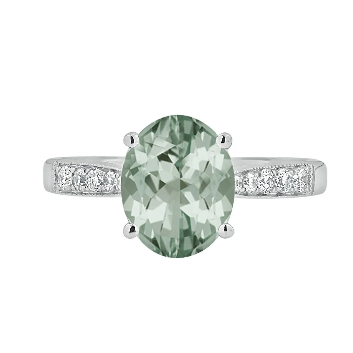 Auriya 1 3/4ct Fancy Oval Green Amethyst and Diamond Engagement Ring 1/4ctw 14k Gold sold by Zulily product image thumbnail 2