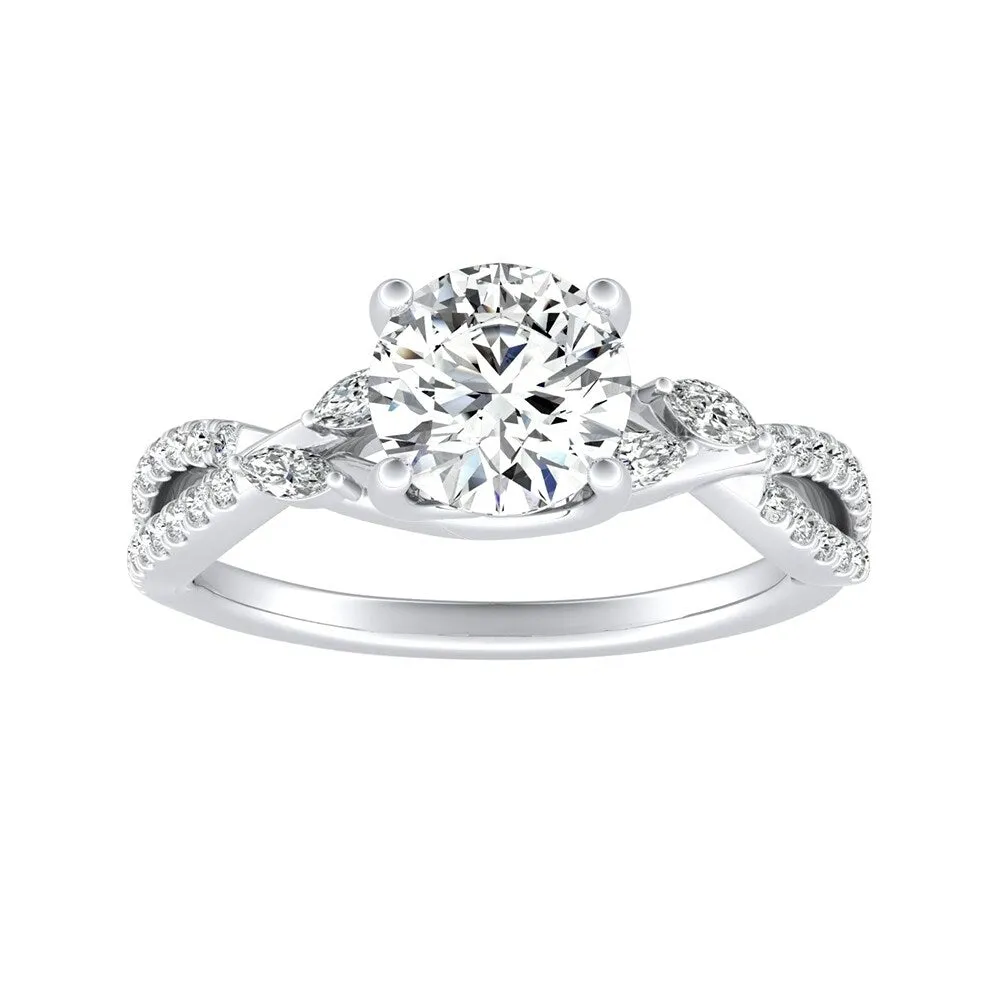 Auriya Nature Inspired 1ct Moissanite and 1/4ctw Diamond Engagement Ring 14k Gold sold by Zulily