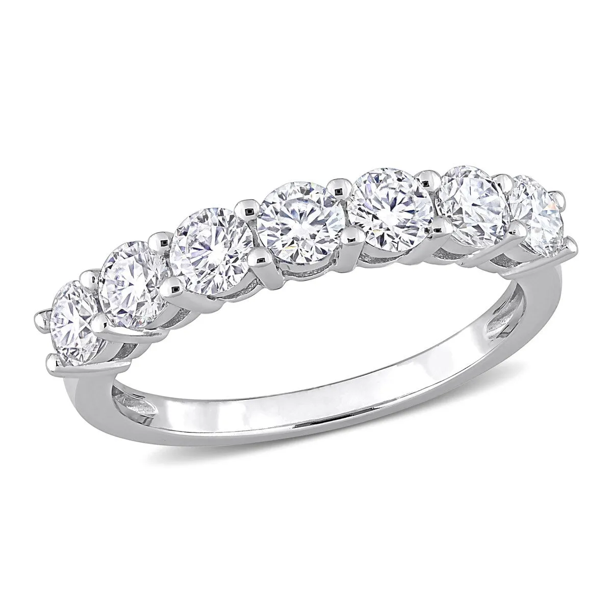Miadora 1ct DEW Moissanite Stackable Semi-Eternity Band Ring in 10k White Gold sold by Zulily