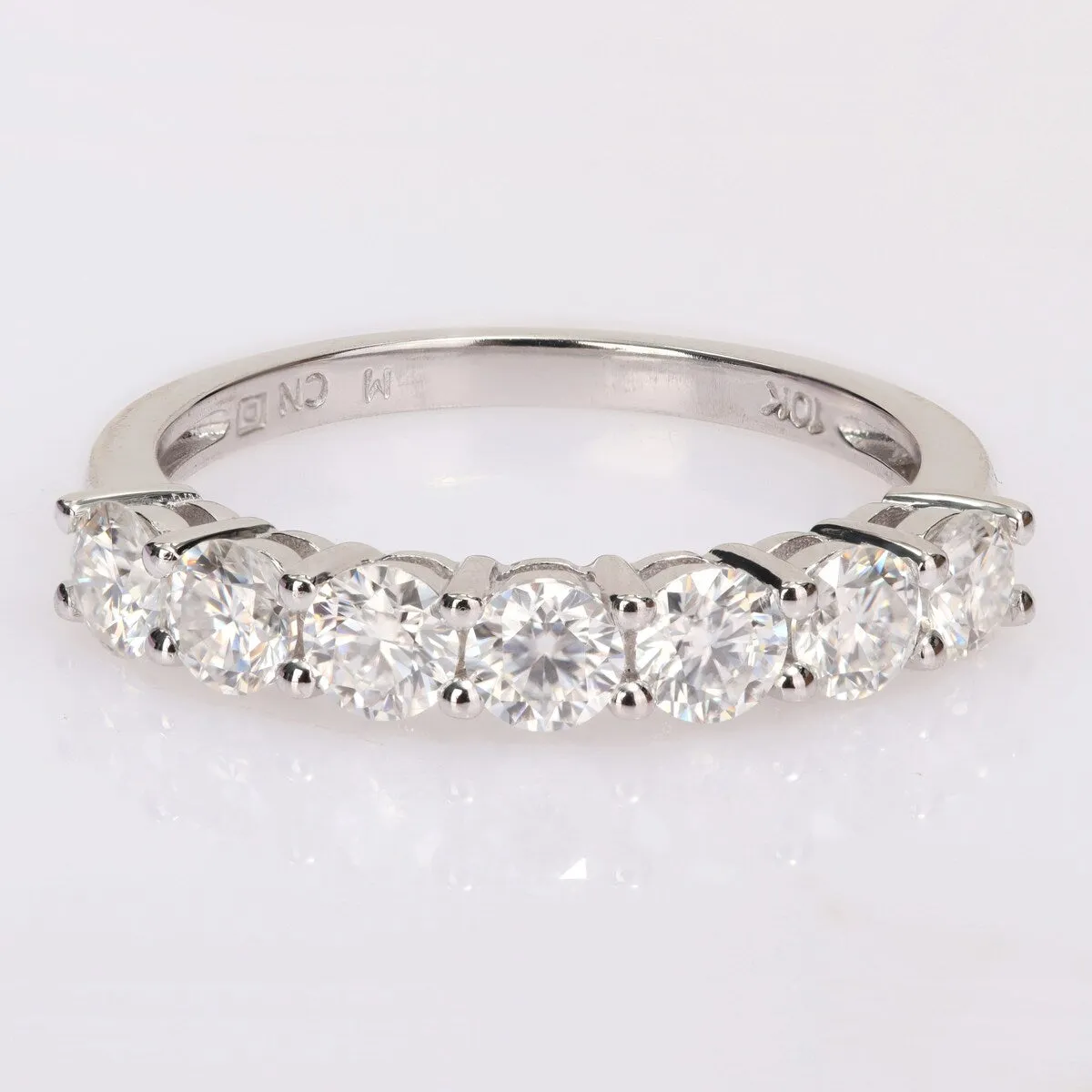 Miadora 1ct DEW Moissanite Stackable Semi-Eternity Band Ring in 10k White Gold sold by Zulily product image thumbnail 2