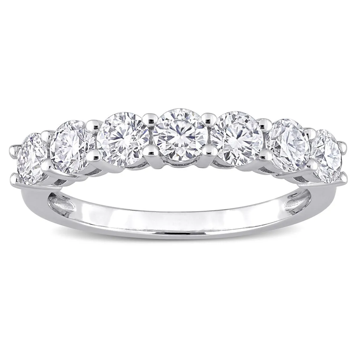 Miadora 1ct DEW Moissanite Stackable Semi-Eternity Band Ring in 10k White Gold sold by Zulily product image thumbnail 3