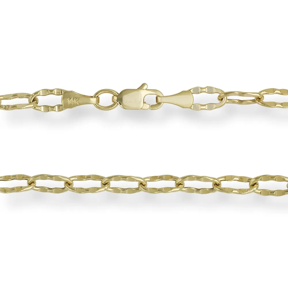 Curata 14k Yellow or White Gold 10-inch Flat Hammered Oval Link Anklet sold by Zulily product image thumbnail 3