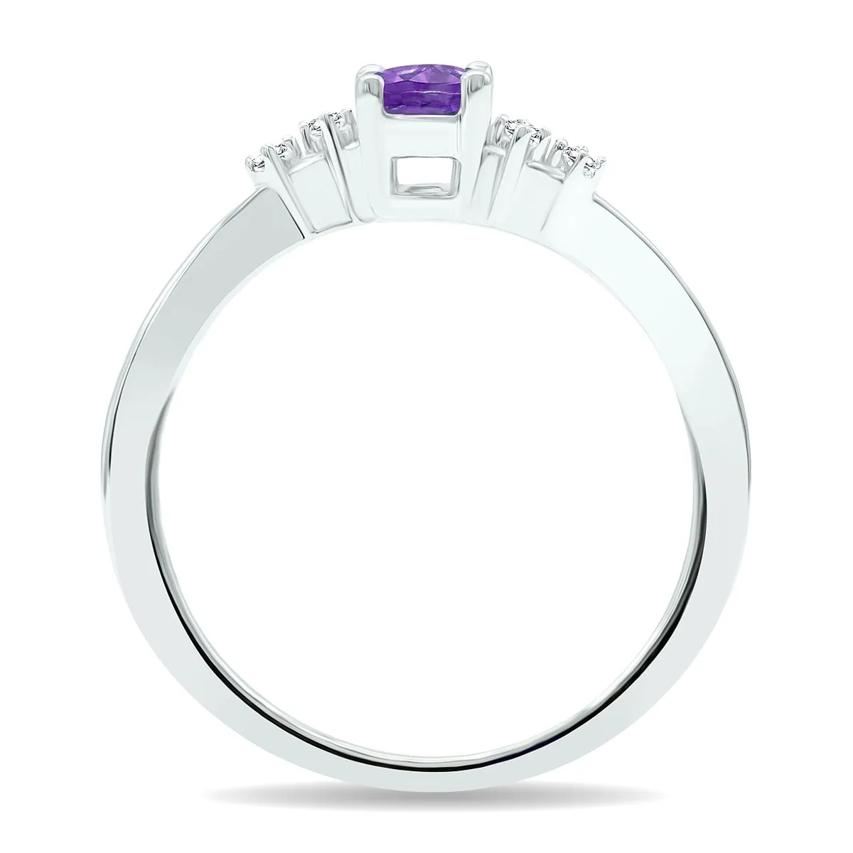 Women's Amethyst and Diamond Tierra Ring in 10K White Gold sold by Zulily product image thumbnail 3
