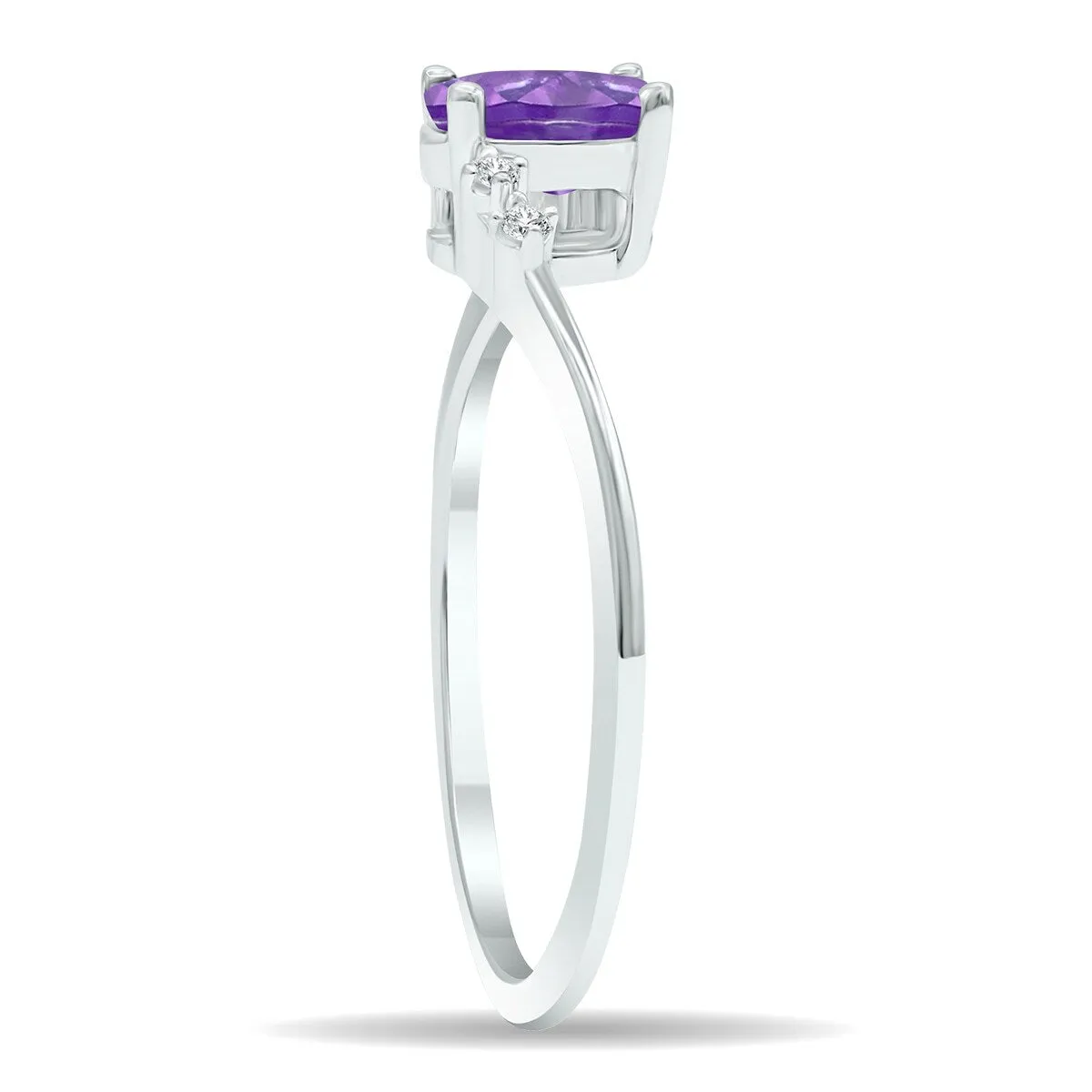 Women's Amethyst and Diamond Tierra Ring in 10K White Gold sold by Zulily product image thumbnail 2