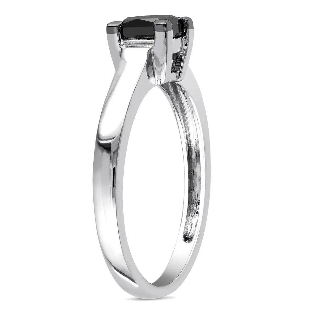 Miadora 10k White Gold 1ct TDW Black Diamond Solitaire Ring sold by Zulily product image thumbnail 2