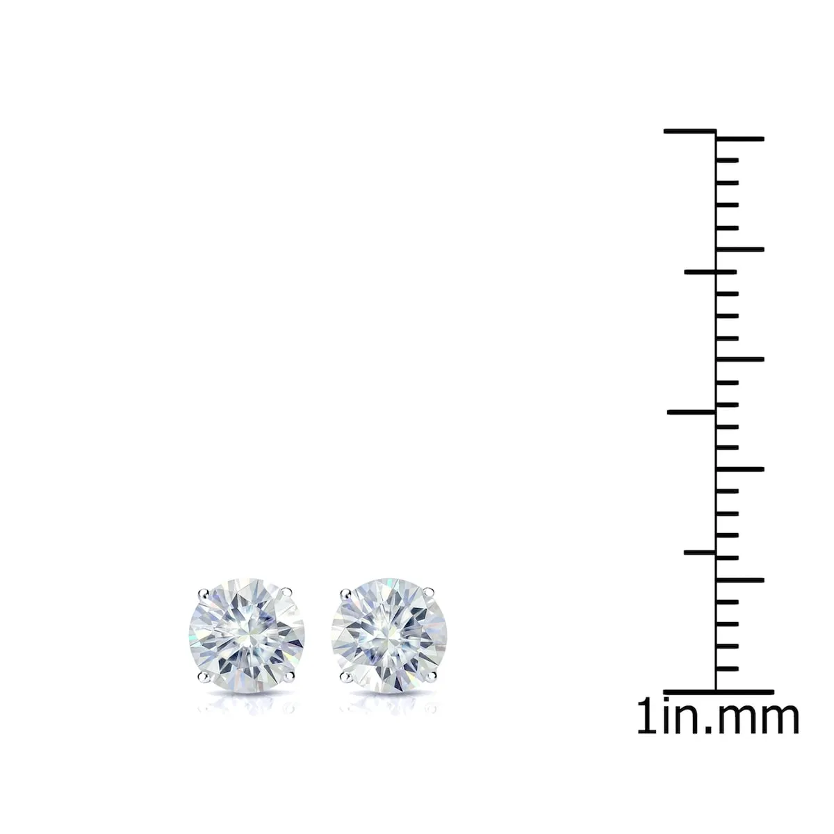 Auriya 1 carat TW Round Moissanite Stud Earrings Platinum 4-Prong Basket - 5 mm sold by Zulily product image thumbnail 5