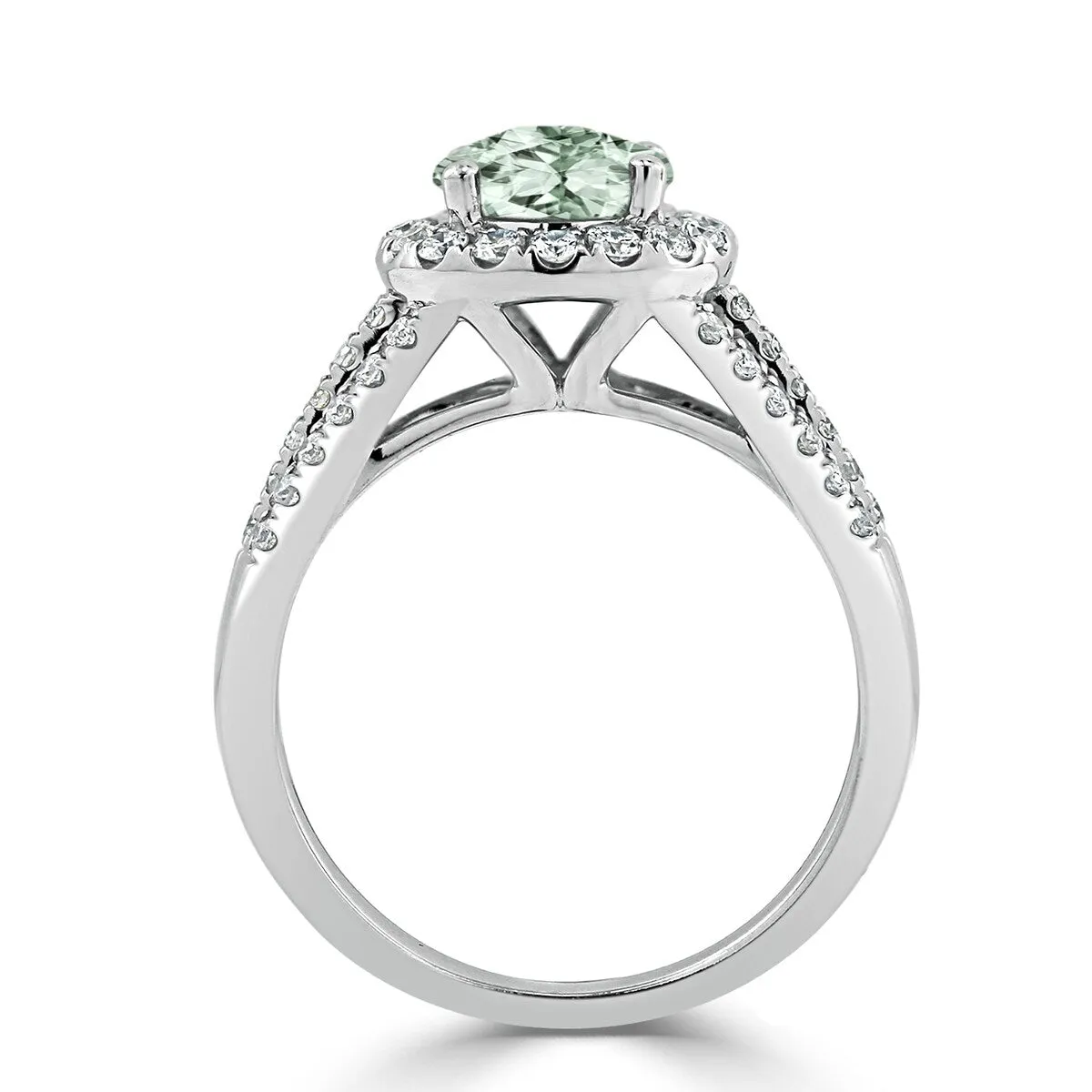 Auriya Modern 1 1/3ct Green Amethyst and Halo Diamond Engagement Ring 1/2cttw 14k Gold sold by Zulily product image thumbnail 5