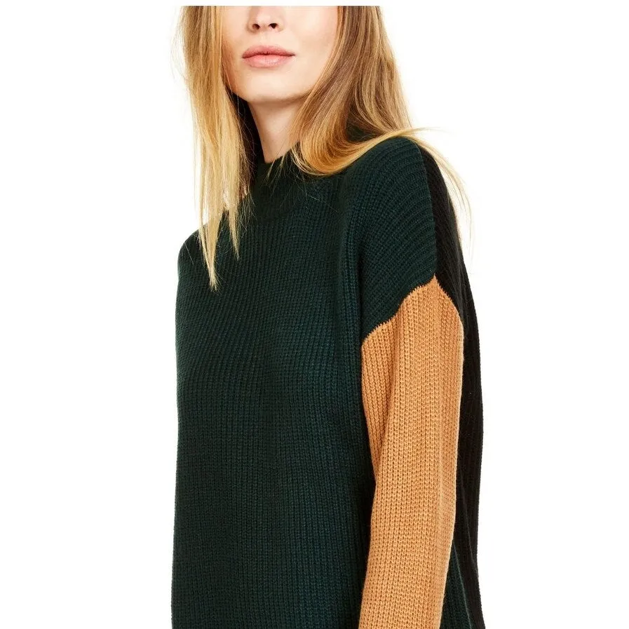 Calvin Klein Women's Mock Neck Colorblocked Sweater Green Size Small sold by Zulily product image thumbnail 2