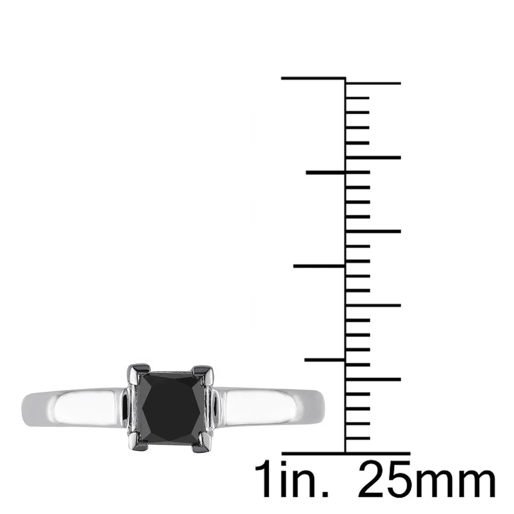 Miadora 10k White Gold 1ct TDW Black Diamond Solitaire Ring sold by Zulily product image thumbnail 3