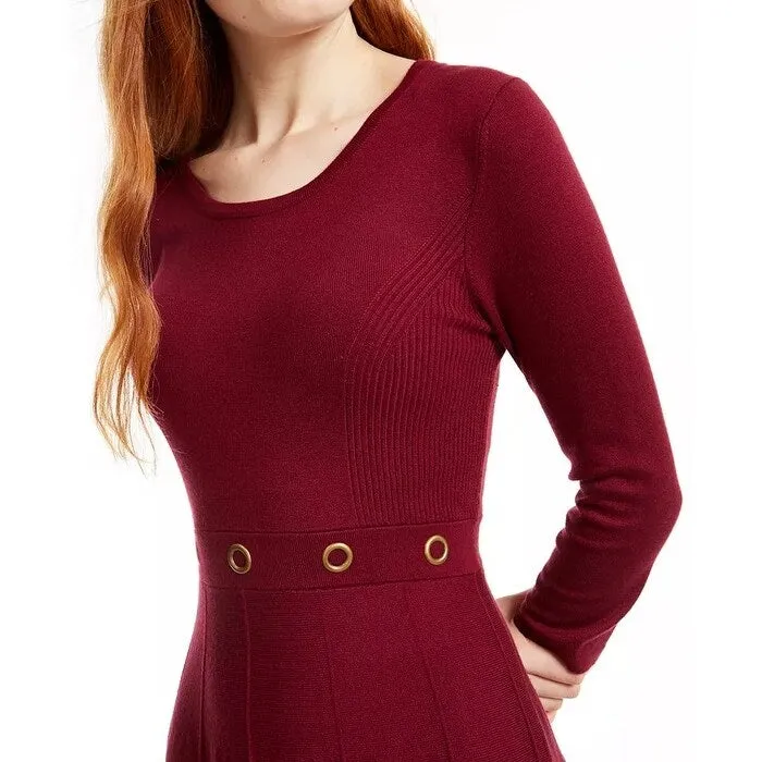 Bcx Women's Grommet-Waist Fit & Flare Dress Red Size Medium sold by Zulily product image thumbnail 3