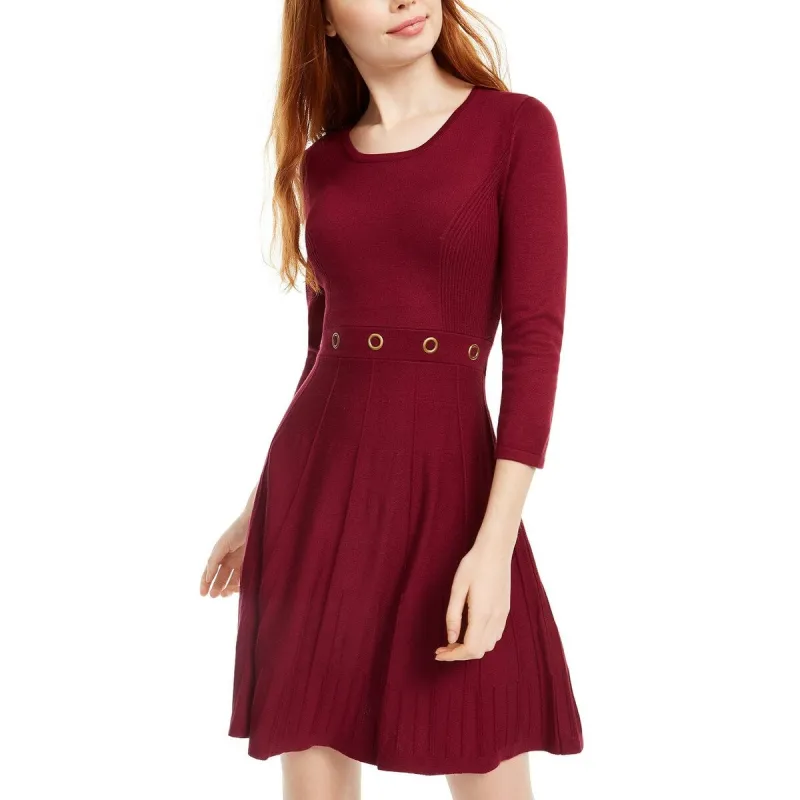 Bcx Women's Grommet-Waist Fit & Flare Dress Red Size Medium sold by Zulily