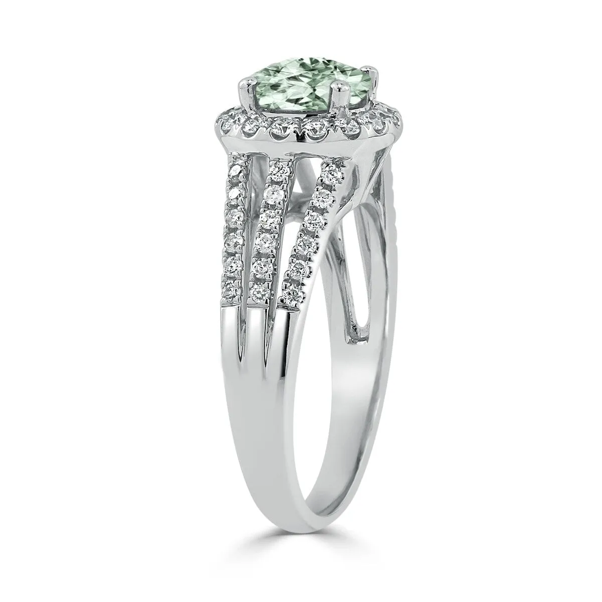 Auriya Modern 1 1/3ct Green Amethyst and Halo Diamond Engagement Ring 1/2cttw 14k Gold sold by Zulily product image thumbnail 4