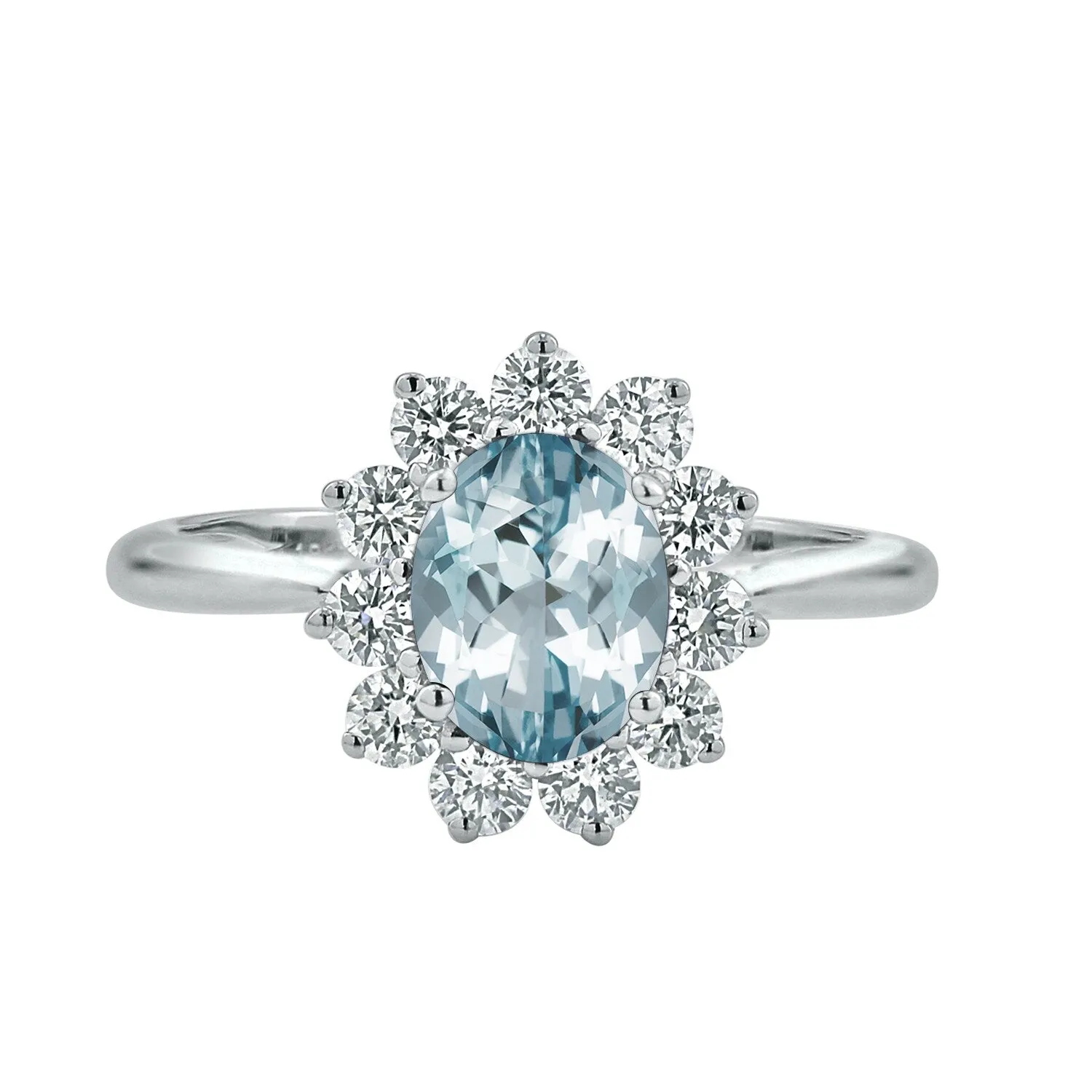 Auriya 5/8ct Oval-cut Aquamarine and Halo Diamond Ring 5/8cttw 18K Gold sold by Zulily product image thumbnail 2