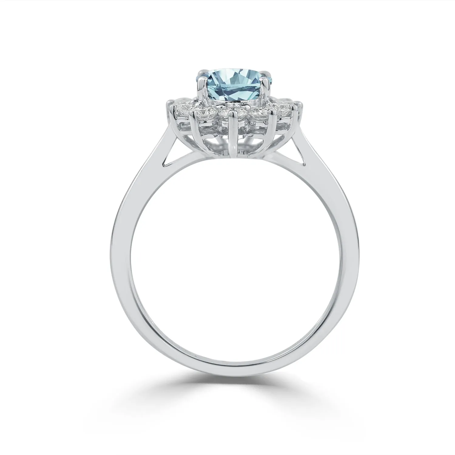 Auriya 5/8ct Oval-cut Aquamarine and Halo Diamond Ring 5/8cttw 18K Gold sold by Zulily product image thumbnail 4