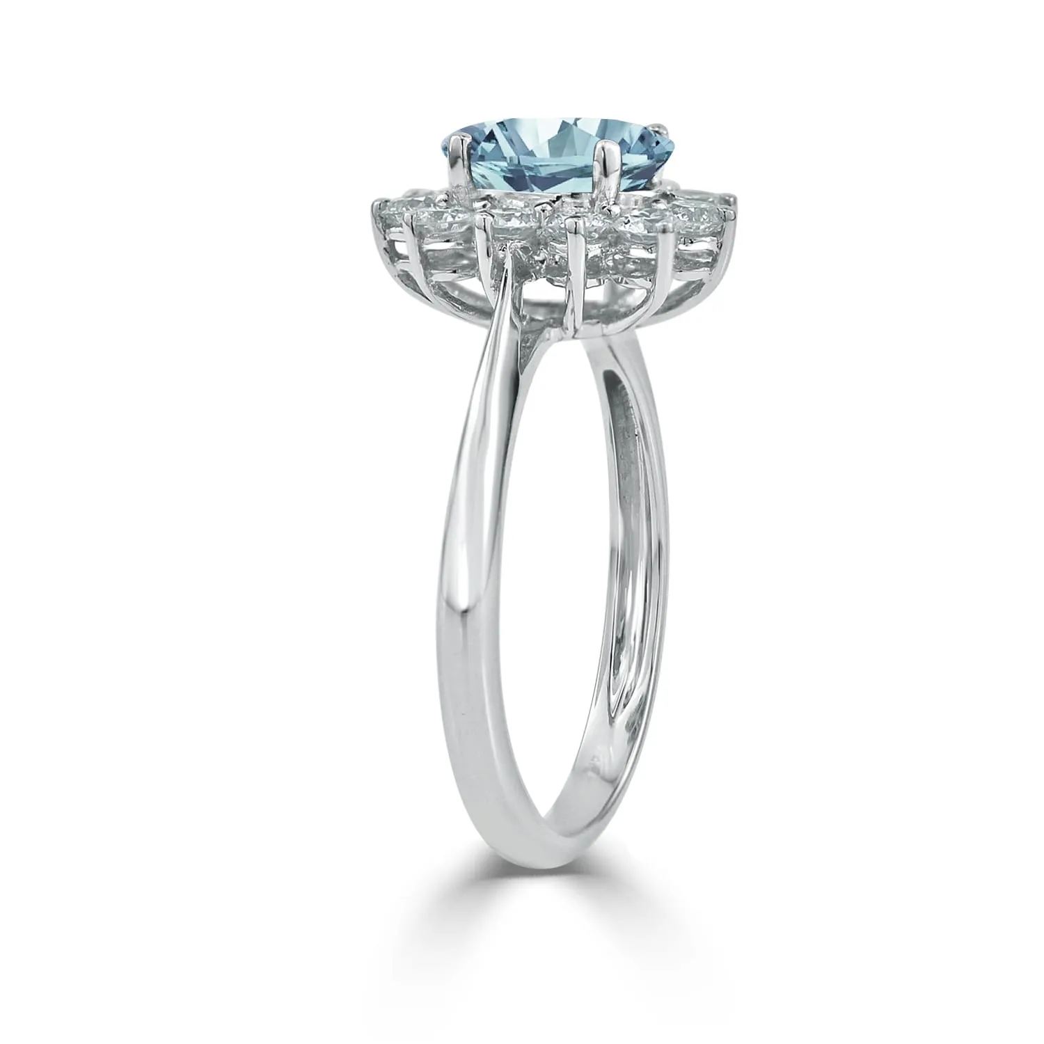 Auriya 5/8ct Oval-cut Aquamarine and Halo Diamond Ring 5/8cttw 18K Gold sold by Zulily product image thumbnail 3